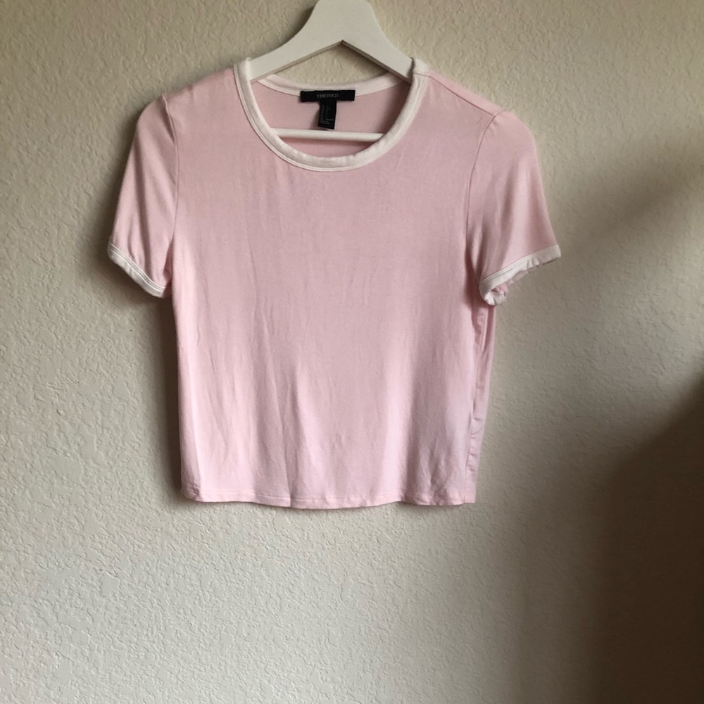 Forever 21 Pink Ringer Tee size S